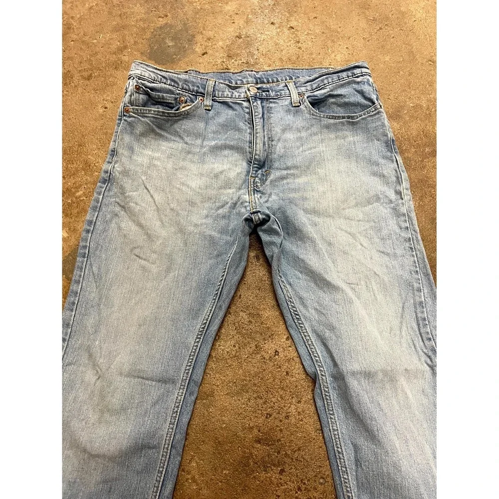 Levi's 513 Slim Straight Fit Jeans Mens 36x32 Blue Denim Cotton Stretch Mid Rise - Picture 4 of 16